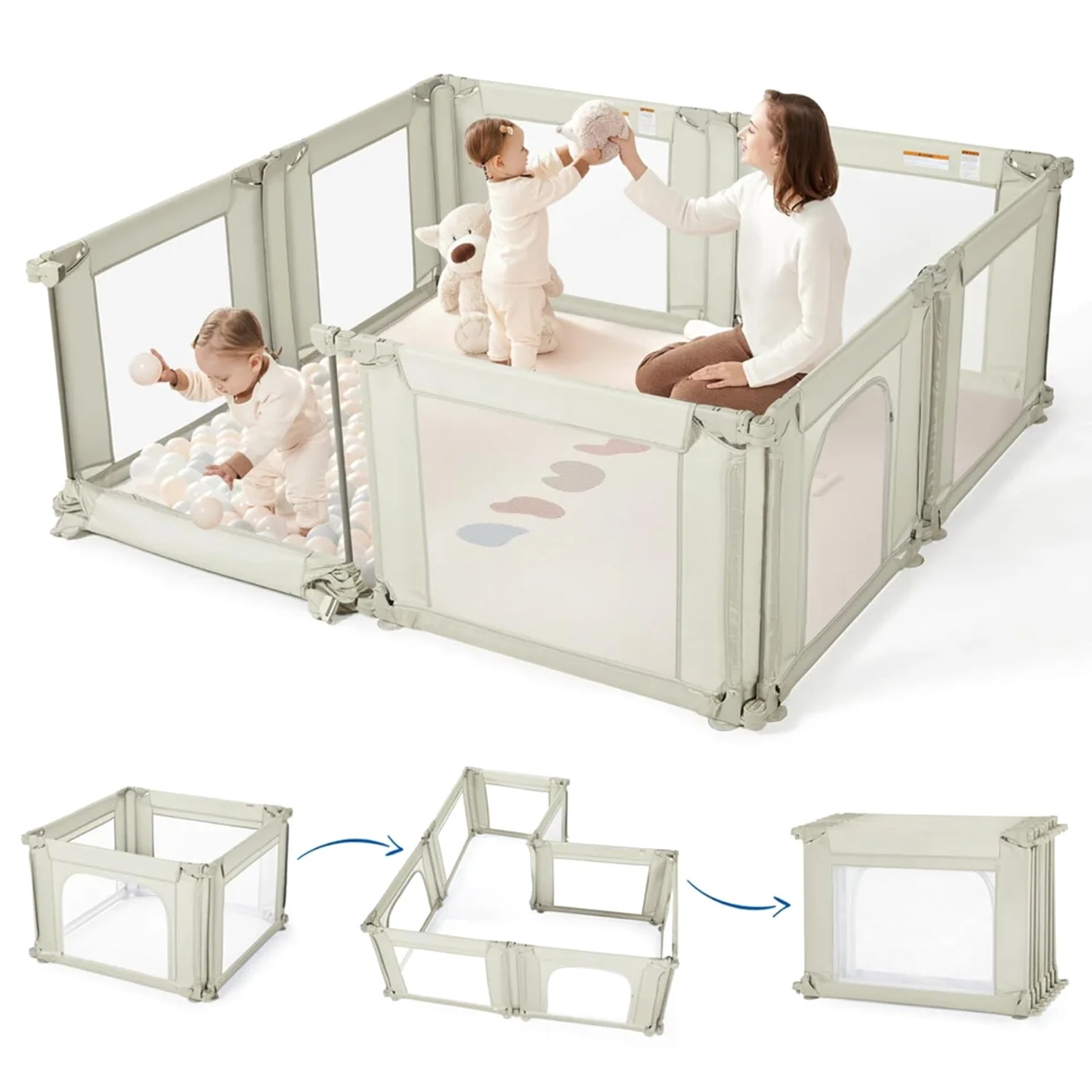 Sweeby Modular Playpen 59 x 59 in in Beige